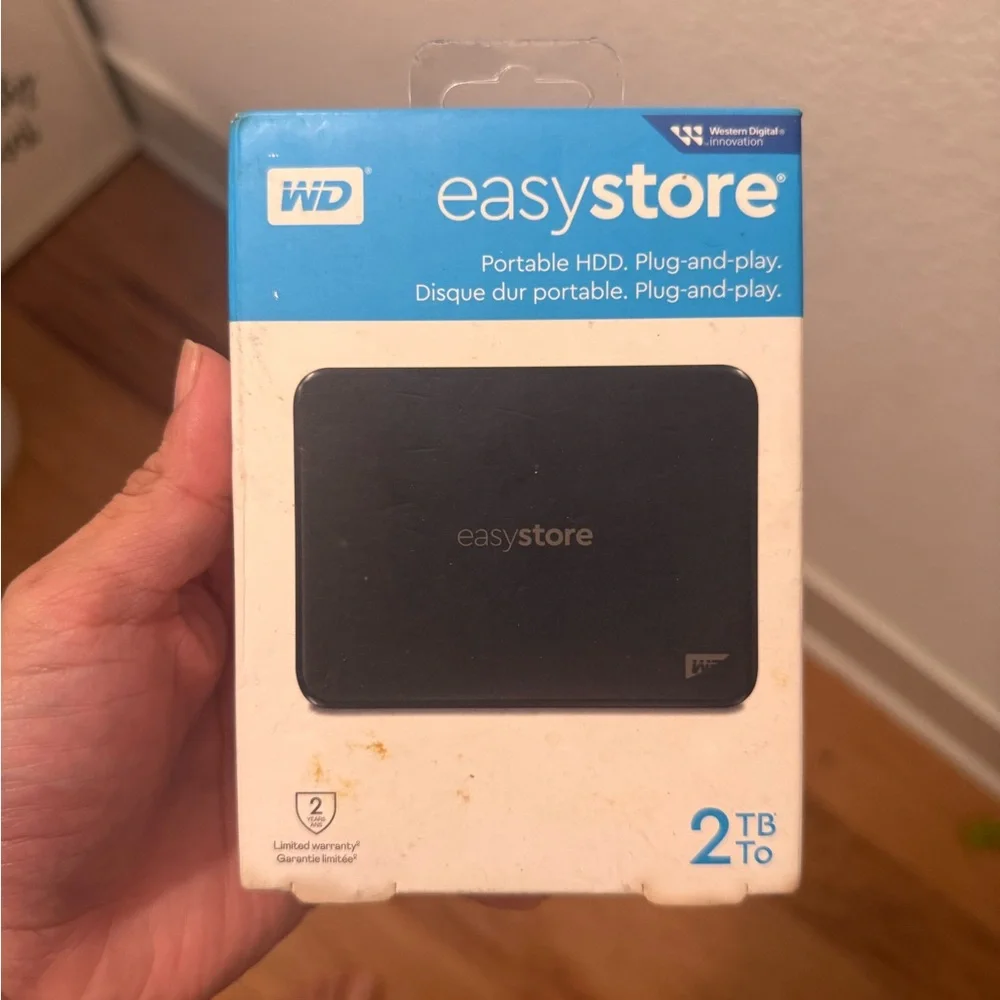 WD Easystore Portable HDD 2TB - Black/Blue Packaging storage laptop computer